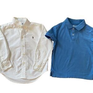 Polo Ralph Lauren Toddler Boy Shirt Bundle Size 4t Blue and White